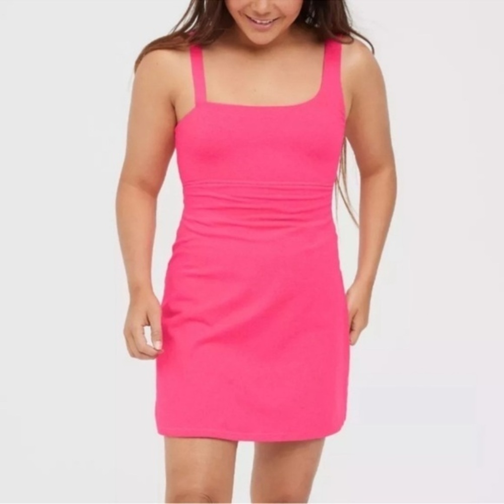 OFFLINE by Aerie Hugger Dress Athletic Tennis Asymmetric Hot Pink size large L
